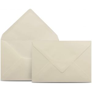 Serie - DIN C6 - Dimensions : 114 x 16,20 mm - 80 g/m² - Collage humide avec rabat pointu 75 Stück ivoire - Neuf