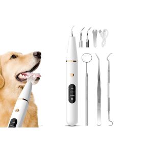 Nettoyeur De Dents Ultrasonique Pour Chiens Avec Lumi&egrave;re Led Et 3 Modes Pour L'&eacute;limination De La Plaque Dentaire - Neuf