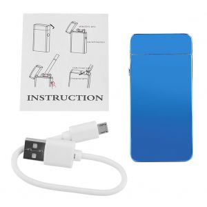 HJLIAN Briquet electrique rechargeable USB coupe-vent sans flamme a double arc, bleu - Neuf