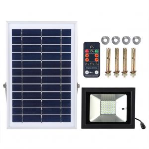 Hjlian Lampadaire Solaire 56 Led Avec Telecommande, Eclairage D'exterieur Etanche Ip66 Pour Rue Et Paysage - Neuf