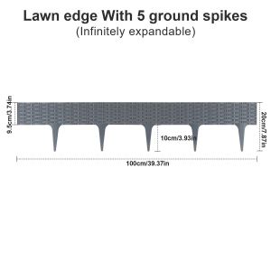 Bordure De Jardin Rotin Aspect Bordure De Pelouse Bordure De Gazon Plastique Bordure De Chemin Bordure De Parterre Gris 15m - Neuf