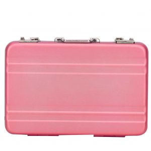 Valise miniature en metal pour maison de poupee 1:6 (rose) - Neuf