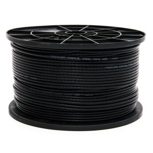 PremiumX câble satellite mini coaxial de 50m en noir - Extra fin avec un diamètre de 4mm - Double blindage pour la télévision par satellite | câble | DVB-T - Prend en charge la Ultra HD 4K et la 3D - Neuf