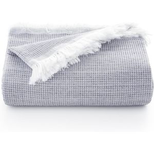 Ytfhg-Couvre-Lit Multifonction Pour Lit Et Canapé. Plaid - Couvre-Lit En Coton Doux Et Respirant Nid D'abeille - 180 X 140 Cm, Gris - Neuf