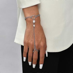 Ghyt Boho Ruban Doigt Bracelets Perles Esclave Bague Main Harnais Cha&icirc;ne Bracelets Bijoux Pour Les Femmes Et Les Filles - Neuf