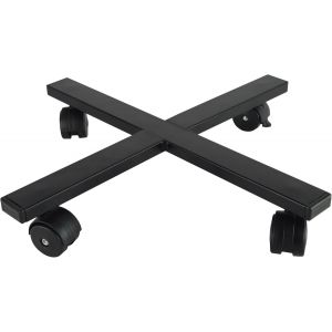 Chariot &Agrave; Plantes D'int&eacute;rieur Et D'ext&eacute;rieur En Acier Pour Pots Ronds Et Carr&eacute;s,Porte-Pots Avec Roues Charge 90 Kg Couleur Noire (40 X 40 X 6,5 Cm) - Neuf