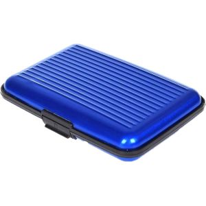 TRAHOO-Porte Cartes de Credit en Aluminium, Portefeuilles et Porte Carte Anti-RFID, Etui Carte Bancaire, 6 Slots pour Vos Cartes de Cr&eacute;dit, Etui Anti RFID, pour Hommes et Femmes (Bleu) - Neuf