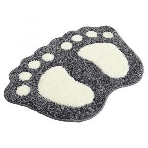 Tapis de bain antid&eacute;rapant en forme de pied - Fibre de polyester absorbante - Neuf