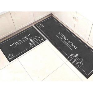 Ensemble De Tapis Et Moquettes De Cuisine - Tapis De Sol Antid&eacute;rapants Et Imperm&eacute;ables - Neuf