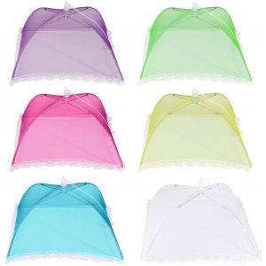 Mevronisshop-Cloche Alimentaire Pliable, 6 Pi&egrave;ces Anti-Mouche Couvercle De Nourriture Tente-Parapluie Anti-Insecte Pour Prot&eacute;ger Viandes, Plats Et Fruits &Agrave; Pique-Nique Bbq - Neuf