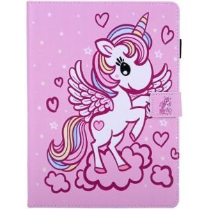 Antichoc Coque de Protection pour Tablette Tactile 10 Pouces Universelle Rose Silicone Cover et Premium PU Cuir Pochette Livre Etui a Rabat Support avec Motif Animaux Licorne Ange pour Fille - Neuf