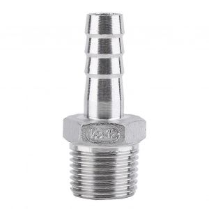Connecteur de queue de raccord de tuyau de tuyau cannelé en acier inoxydable fileté mâle (1/2 ""x12mm) YEMAA - Neuf