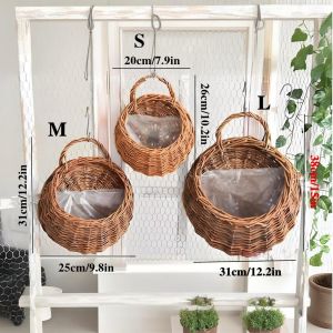 Panier Fleur Murale Tresse Main pour Plantes Porte Jardin Maison - Neuf