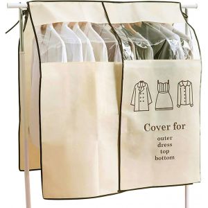 Housse Prot&egrave;ge Housses de V&ecirc;tements 90 &times; 110cm Beige Housse de Anti-Poussi&egrave;re Protection Portant Universelle Garment Covers - Neuf