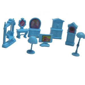 8pcs Maison De Poup&eacute;e Chambre Meubles Accessoire Multi Fonctionnel Miniature Maison De Poup&eacute;e Coiffeuse Ensemble - Neuf