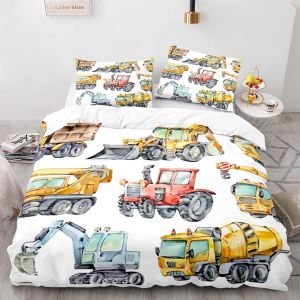 Housse De Couette Pour Enfants, Ensemble De Housse De Couette Pour Garcon S, Ensemble De Literie Pour Tracteur, Ensemble De Housse De Couette Pour Chariot À Outils De Ferme De Camion, Cadeau De Vacances - Neuf