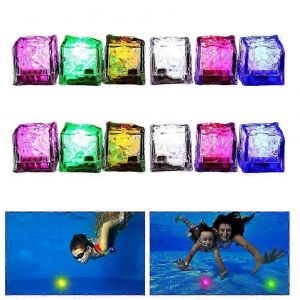 Lot de 12 jouets de plongée à LED pour piscine, glaçons lumineux colorés, pour la natation - Neuf