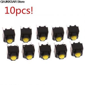 10pcs Muet Bouton Silencieux Souris Sans Fil Souris Filaire Bouton Micro Interrupteur Jaune Bouton-poussoir Interrupteur 6 * 6 * 73mm - Neuf