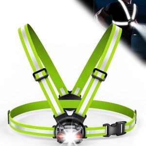 Subzonal-Lampe Running, 500 Lumens Lampe Course A Pied Rechargeable Par Usb, R&eacute;glable &Agrave; 45&deg;& &Eacute;tanche Ipx4, 6 Modes Lampes Pectorale Running, 360&deg; Gilet Reflechissant Pour Jogging Sports Ext&eacute;rieur - Neuf