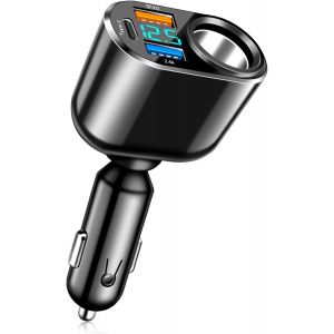 ELVORIX-4 en 1 Chargeur Allume Cigare USB, 60W PD3.0 Allume Cigare Rapide Chargeur Voiture USB C, Adaptateur Prise Allume Cigare USB pour iPhone 17/Air/16/15 Pro Max - Neuf