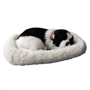 HJLIAN Jouet realiste en forme de chien endormi, chien respirant, peluche avec tapis, jouets en peluche pour enfants, decoration de la maison - Neuf