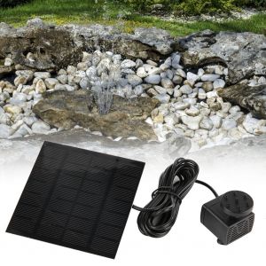 HJLIAN Pompe a eau submersible solaire pour bassin exterieur avec alimentation en oxygene, fontaine, aquarium - Neuf
