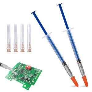 Colle Conductrice,Peinture Conductrice,Colle Circuit Imprimé,Adhésif de Pâte d'Argent Conductrice pour Réparer les Claviers les Circuits Imprimés etc,0.3 ml x 2 Pièces - Neuf