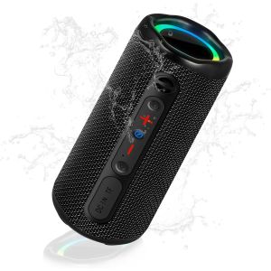lbgwp60-Enceinte Bluetooth 5.3 Portable Étanche Ipx7, 20H Autonomie, 24W Bass Puissant Et Son Surround 360°, Haut-Parleur Sans Fil Pour Extérieur, Fête, Voyage, Noir - Neuf