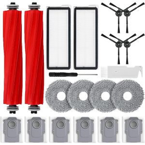 Lot de Accessoires pour Robot aspirateur Qrevo Pro/Qrevo S/Qrevo MaxV [Pas pour Q Revo],2 brosses principales,6 Sacs à poussière,4 lingettes,2 filtres,4 brosses - Neuf