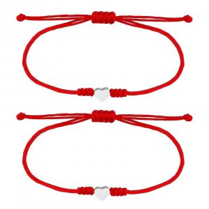 - String Rouge Bracelet, Rouge Bracelet De L'amiti&eacute;, La M&egrave;re De La Fille De Correspondance De Bracelets, De C?ur En Argent Sur Le Th&egrave;me Des Cadeaux - Neuf