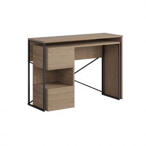 Bureau modulable en bois "Badau" - 110 x 102 x 77 cm - Marron - Neuf