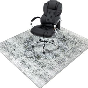 SUBZONAL-Tapis Chaise de Bureau 120x150cm Protection Sol Antid&eacute;rapant Gaming Gamer Avec Dossier en Silicone Gris - Neuf