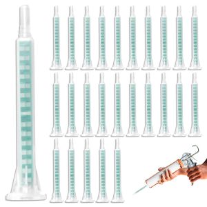 Chenquansarl-50 Pièces De Mélangeurs Statiques Pour Colle 2k, Tube De Mélange De Colle En Plastique Ab, Buse De Mélange Époxy, Buse De Mélange Statique Pour Pistolet À Colle 2k, Pistolet À Colle Ab - Neuf