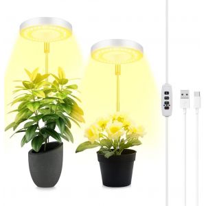 SEPT-2PCS ¿¿l¿¿vent Lumi¿¿re Plantes,Lampe de Croissance LED ¿¿ Spectre Complet R¿¿glable en Hauteur pour Petites Plantes,9 Luminosit¿¿ R¿¿glable, Rotatif ¿¿ 180¿¿ & Minuterie Marche/Arr¿¿t Automatiq - Neuf