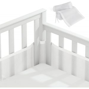 Ulteronixshop-Tour de Lit B&eacute;b&eacute; Cabane, Tour de Lit pour B&eacute;b&eacute; Doublure en Maille 3D sans Danger pour la Circulation De L'air pour Lit B&eacute;b&eacute; Convient &agrave; Tous Les Types de Berceaux (Blanc) - Neuf