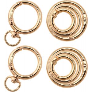 RFCBC-Lot de 8 mousquetons ronds - Petits mousquetons ronds - Porte-clés - Anneau fendu - Porte-clés - Porte-monnaie - Clip de chaîne - Accessoires DIY - Neuf