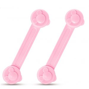 Hjlian Lot De 10 Verrous De Securite Pour Bebe, Protection Pour Tiroir, Armoire, Garde-Robe, Rose - Neuf