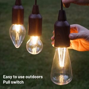Ampoule Led à Cordon De Traction, Lanterne Suspendue Portable à Piles Pour La DéCoration IntéRieure Et ExtéRieure De La Salle De Camping - Neuf