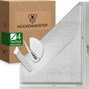 SEPT-&reg; Moustiquaire Fenetre (130x150cm, Blanc) en Fibre de Verre - Moustiquaire - Moustiquaire Fenetre sans Percage - Moustiquaire avec Bande Adh&eacute;sive - Filet Moustiquaire - Neuf