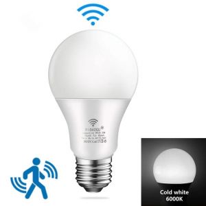 LUGH-Lampe &agrave; capteur de mouvement PIR 220V,6 pi&egrave;ces,ampoule LED 9W 12W 15W 18W avec capteur de mouvement,d&eacute;tecteur de mouvement &agrave; rayonnement infrarouge,lumi&egrave;re de s&eacute;curit&eacute; - Neuf