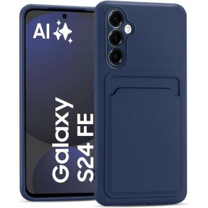 TRAHOO-&Eacute;tui de protection fin en silicone pour Samsung Galaxy S24 FE avec compartiment pour cartes Bleu - Neuf