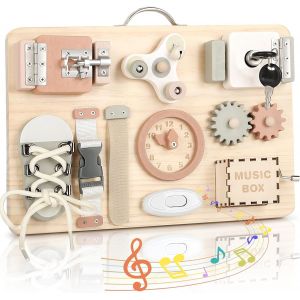 ERYI-Busy Board Montessori - Planche Activité Montessori Tableau Activité Sensoriel Parcours Motricité Bébé Jeux Educatif Jouet Enfant Pour Garcon Fille - Neuf