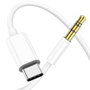 Câble USB C vers Jack, USB C vers Auxiliaire Prise Jack 3,5mm, USB C 3.5mm Câble Compatible avec iPhone 16/15, Galaxy S23/S22/S21 Ultra, Écouteurs, Audio Maison, Voiture - Neuf