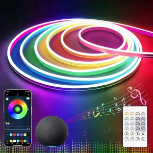 Neon Ruban Led 3M, Rgb Flexible N&eacute;on Led Bande Avec Contr&ocirc;le App, Lumineuse Neon Cob 120 Led/M Ip65 N&eacute;ons Bande Led Pour Int&eacute;rieur Ext&eacute;rieur Diy Chambre, Salon, Salle De Bains, D&eacute;c[RUB9221765] - Neuf