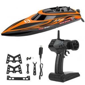 Bateau Electrique Sans Fil Telecommande Amusant Pour Enfants, Modele De Course, Jouet, Cadeau (Orange) - Neuf