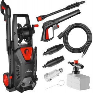 SUBZONAL-Lehmann Nettoyeur Haute Pression avec Pompe en Aluminium 220 Bars | D&eacute;bit de 450 l/h | Puissance de 1800 W | Tuyau Haute Pression de 5 m&egrave;tres | Compact avec r&eacute;servoir &agrave; d&eacute;tergent - Neuf