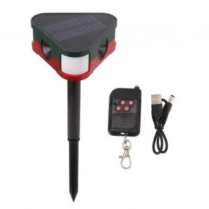 Alarme Solaire R&eacute;pulsive Pour Animaux, Longue Port&eacute;e, Avec D&eacute;tecteur Infrarouge, T&eacute;l&eacute;commande, Id&eacute;ale Pour Les Vergers (1 W, 5 V). - Neuf