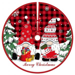 Jupe de sapin de No&euml;l de 86 cm (34 pouces), jupe de sapin rustique en toile de jute avec camion rouge et neige blanche, d&eacute;coration de sapin &laquo; Joyeux No&euml;l &raquo; - Neuf