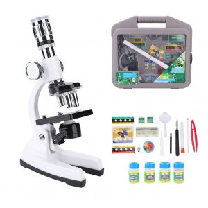 Microscope Biologique Pour Enfants, Grossissement 1200x, Avec Accessoires - Neuf