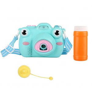 Machine A Bulles Automatique En Forme De Camera De Dessin Anime, Jouet Pour Enfants (Bleu) - Neuf